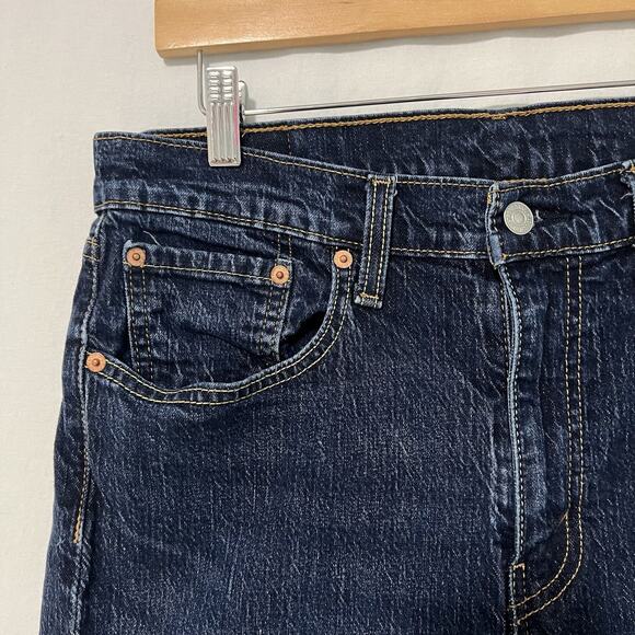 Levis 527 Jeans Mens 34x32 Blue Mid Rise Dark Wash Bootcut Denim Cowboy Western - Picture 2 of 12